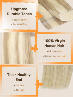 DOORES Tape in Hair Extensions in balayage colour