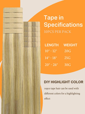 DOORES Tape in Hair Extensions in balayage colour