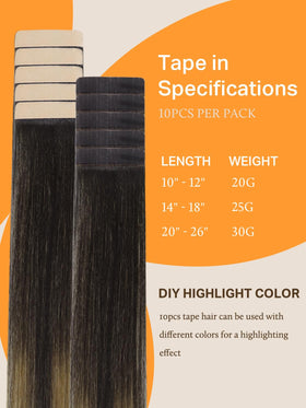 DOORES Tape in Hair Extensions in balayage colour