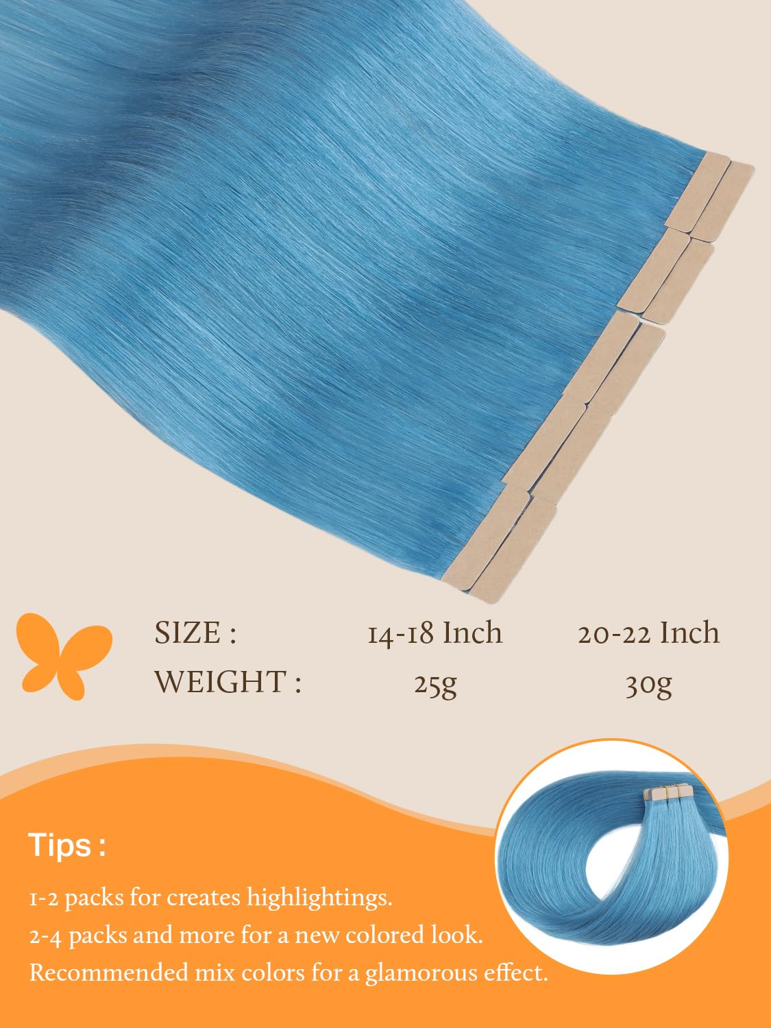 DOORES Tape In Hair Extensions in balayage style