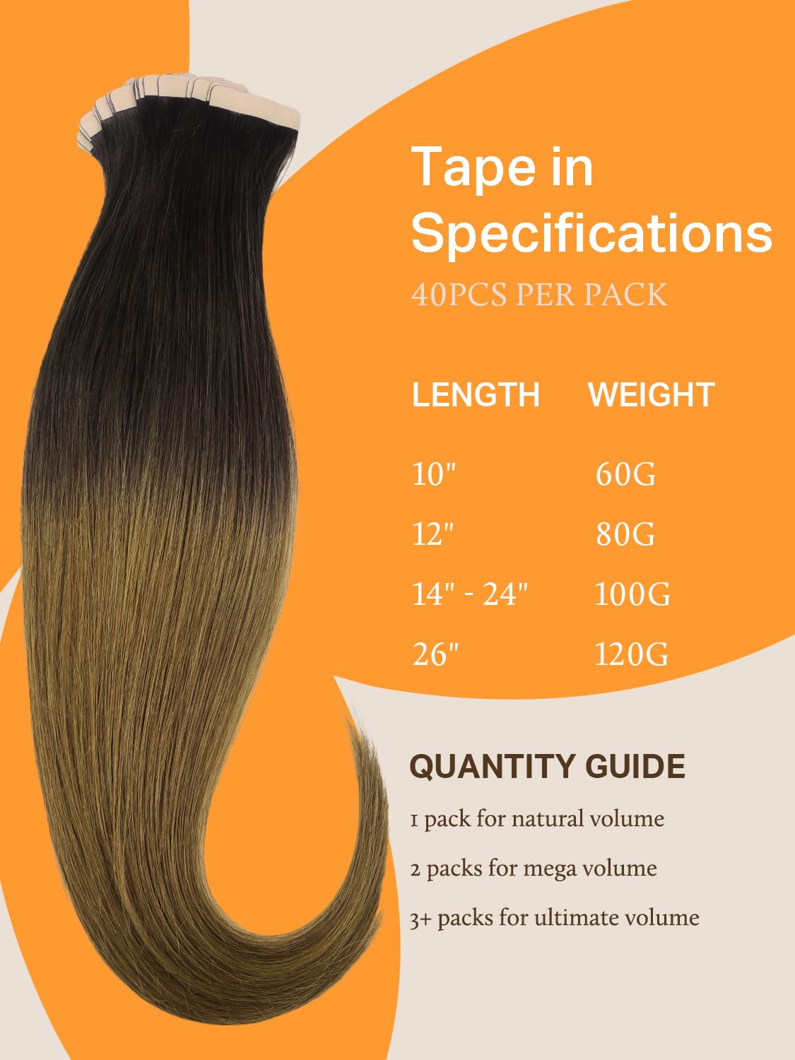 DOORES Tape in Hair Extensions in different colour shades