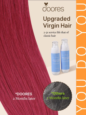 DOORES Tape In Hair Extensions in natural light showcasing silky texture
