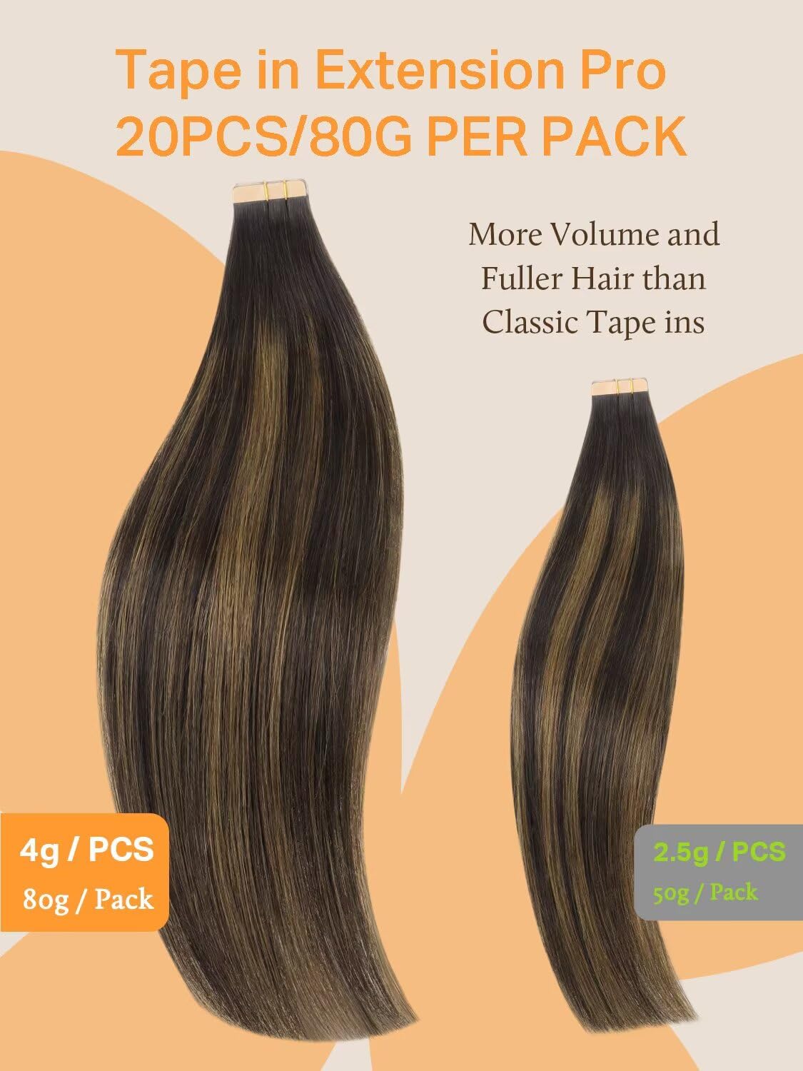 DOORES Tape in Hair Extensions in ombre colour