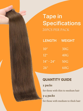 DOORES Tape in Hair Extensions in ombre colour