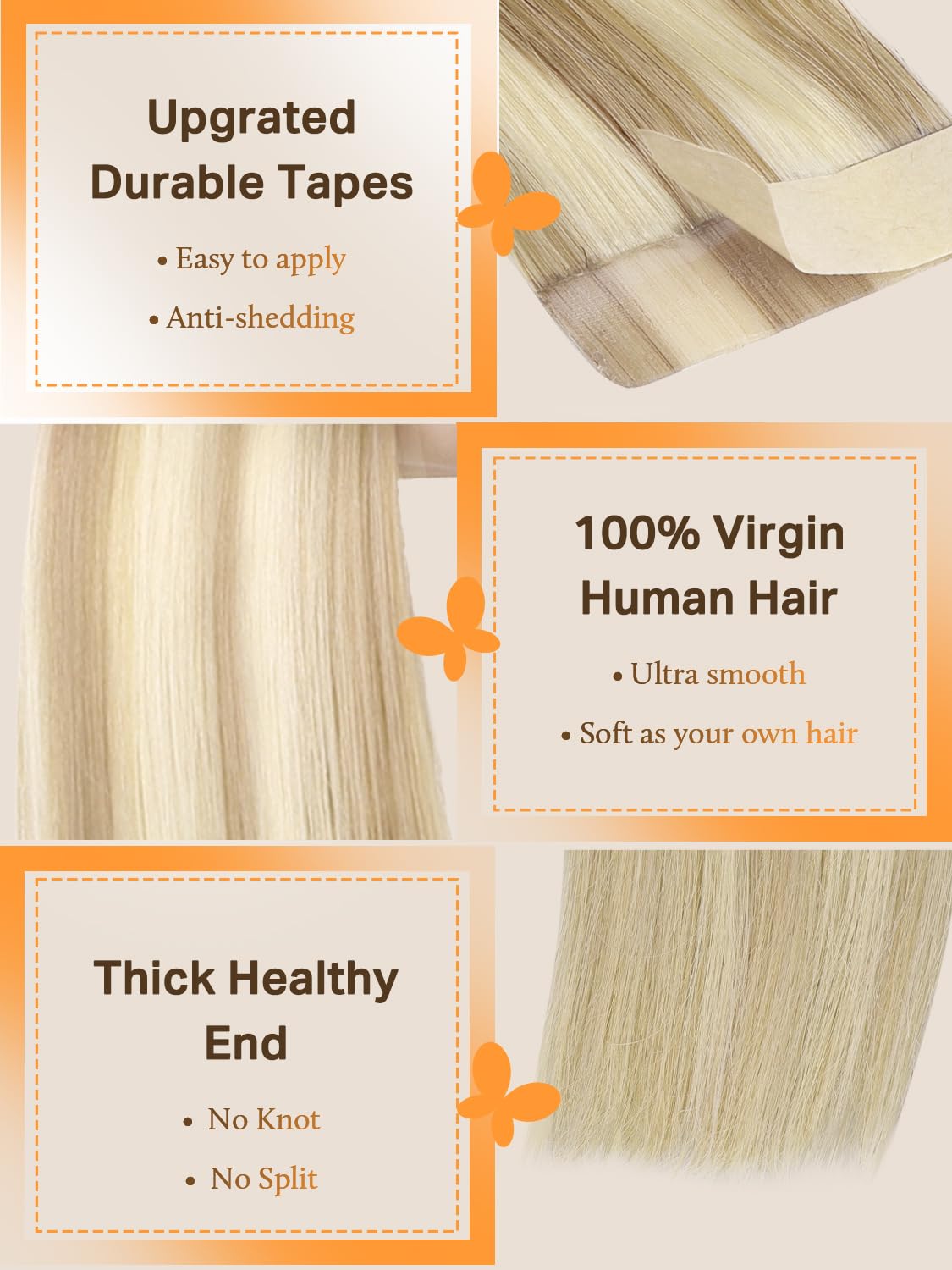 DOORES Tape in Hair Extensions in various colours