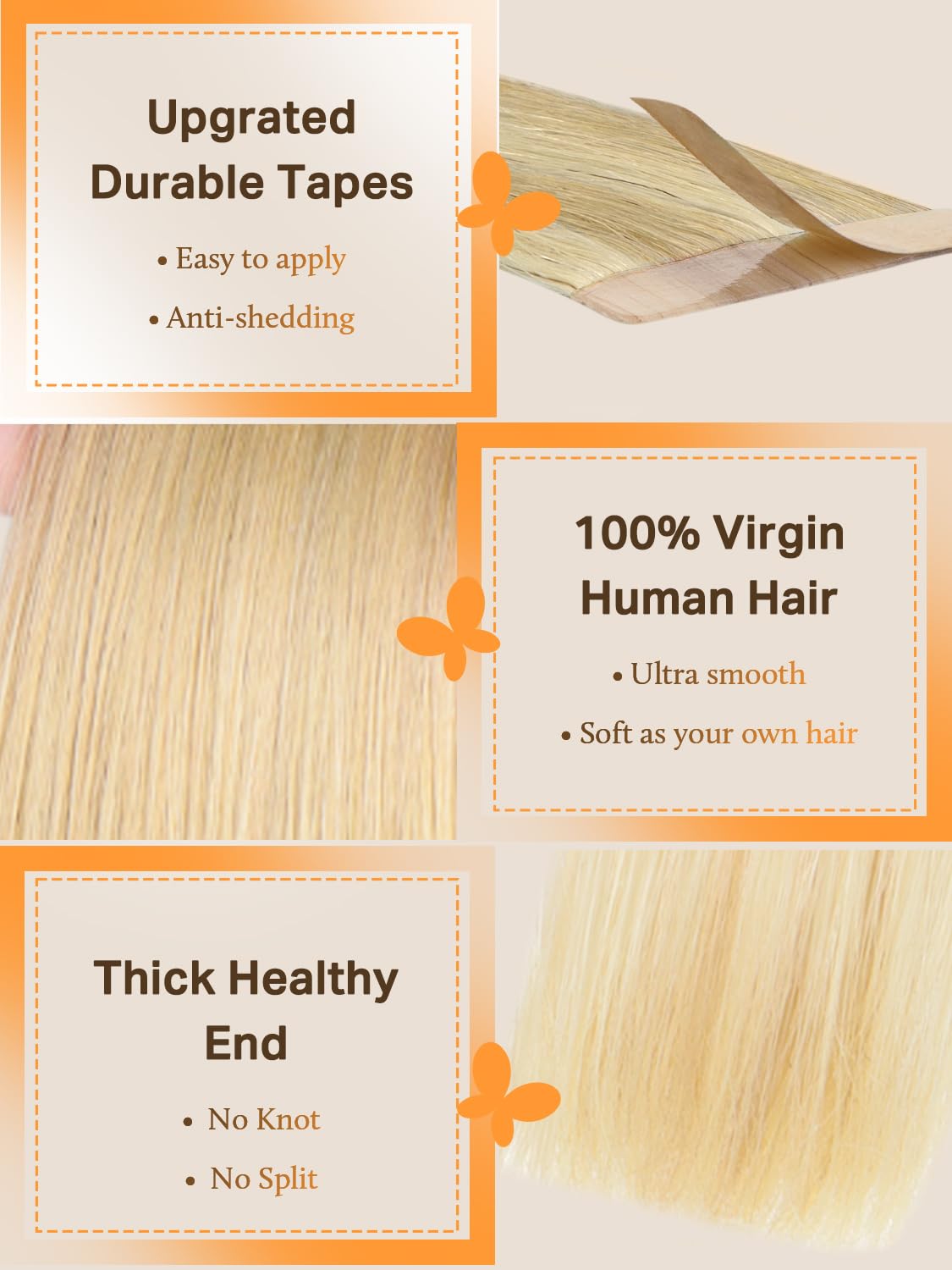 DOORES Tape in Hair Extensions in various colours