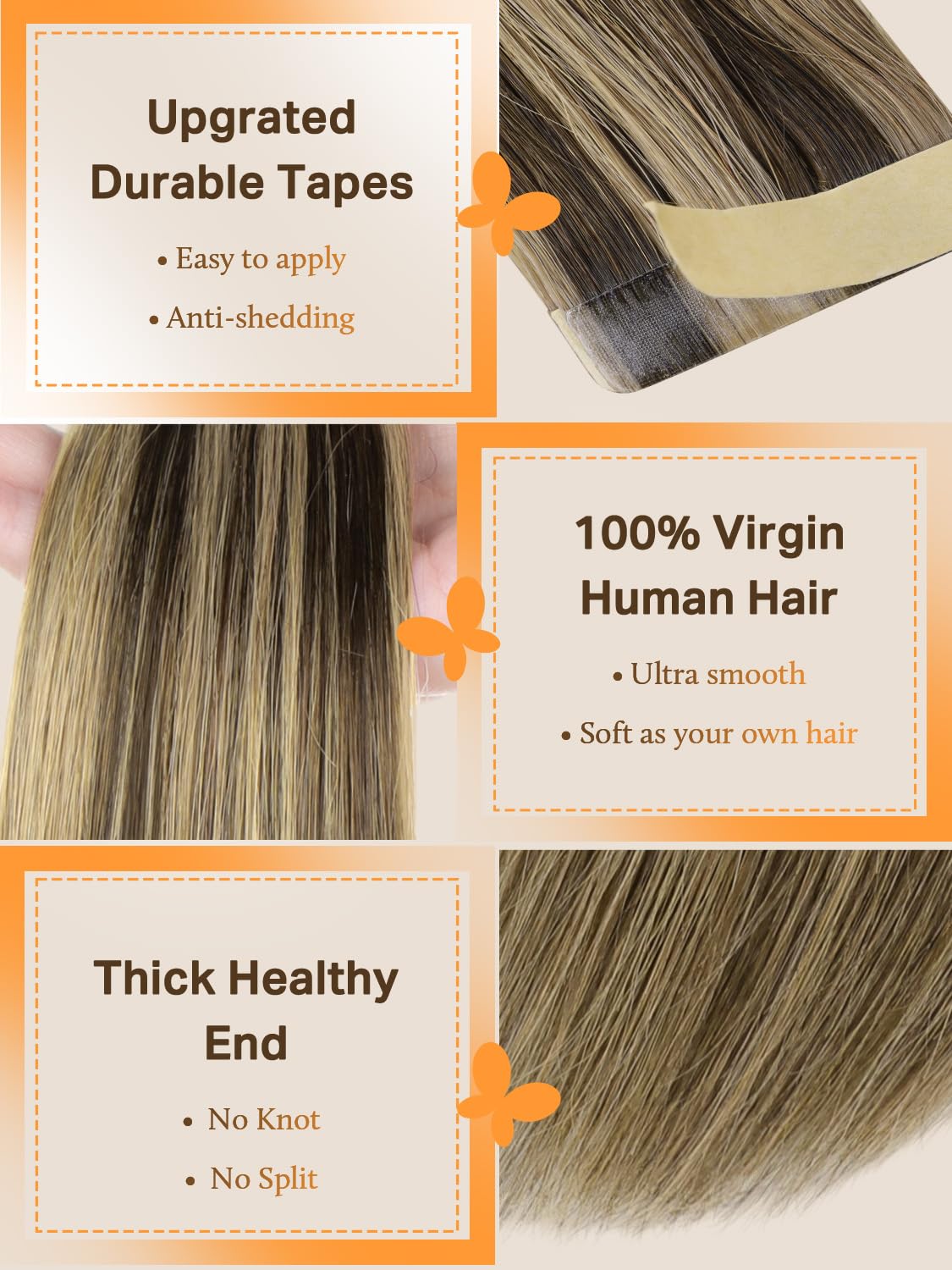 DOORES Tape in Hair Extensions in various colours