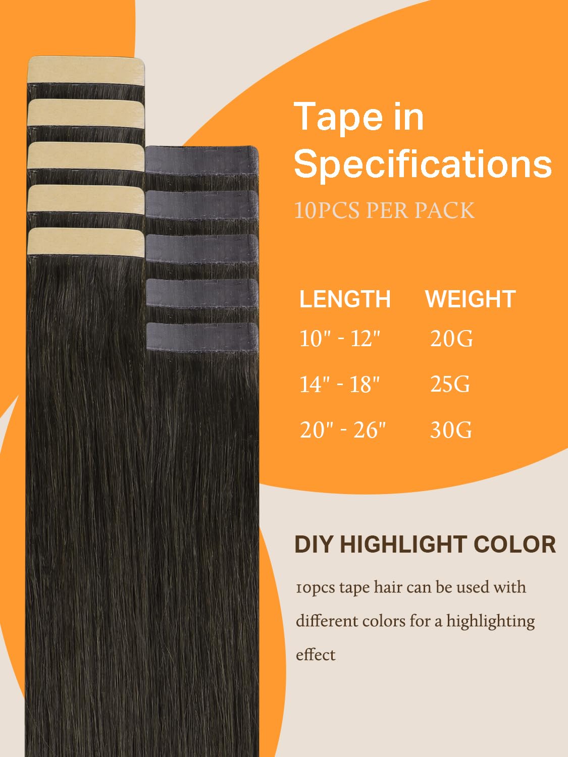 DOORES Tape in Hair Extensions in various colours