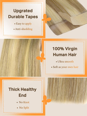 DOORES Tape in Hair Extensions in various colours display