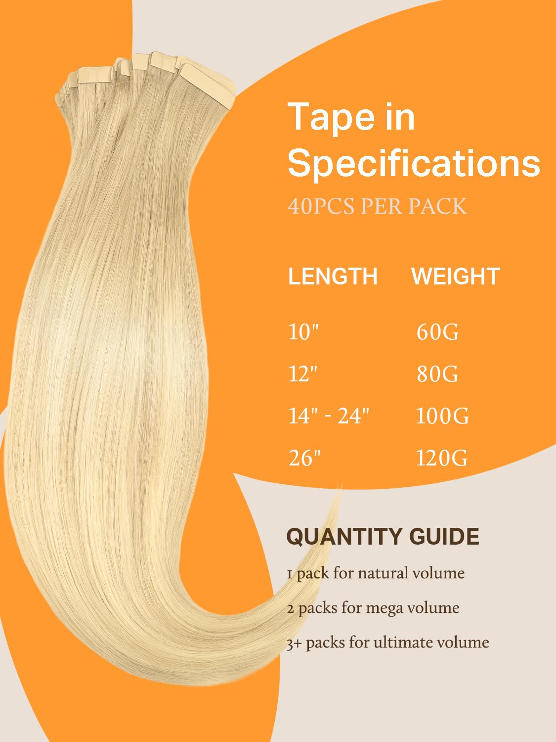 DOORES Tape in Hair Extensions in various colours for styling