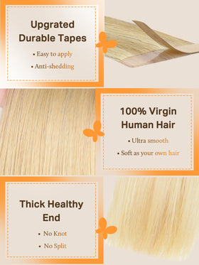 DOORES Tape in Hair Extensions in various lengths displayed