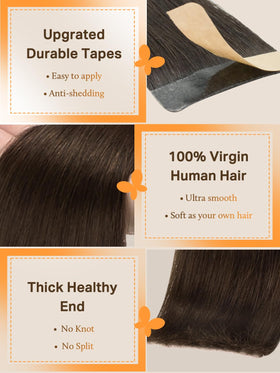 DOORES Tape in Hair Extensions in various shades displayed
