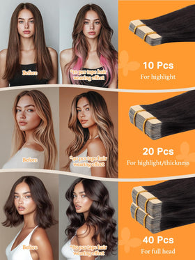DOORES Tape in Hair Extensions installation process