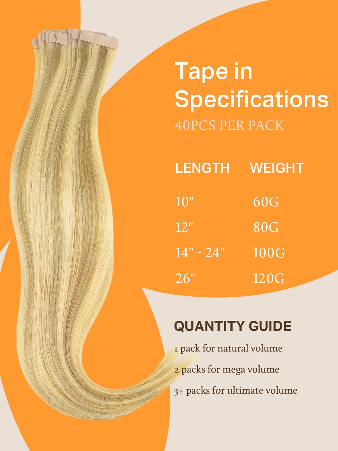 DOORES Tape in Hair Extensions length comparison