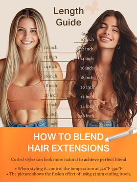 DOORES Tape in Hair Extensions length comparison