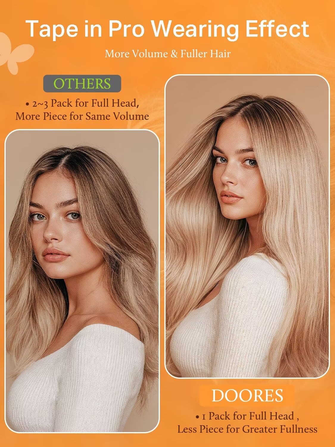 DOORES Tape in Hair Extensions lifestyle shot on model