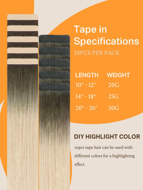 DOORES Tape in Hair Extensions natural silky appearance