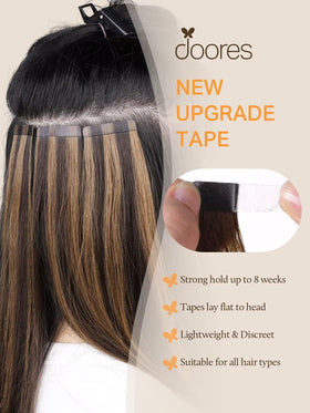 DOORES Tape in Hair Extensions on model at a wedding