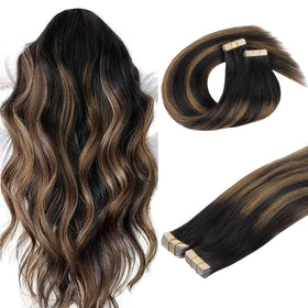 DOORES Tape in Hair Extensions pack with 40 pieces