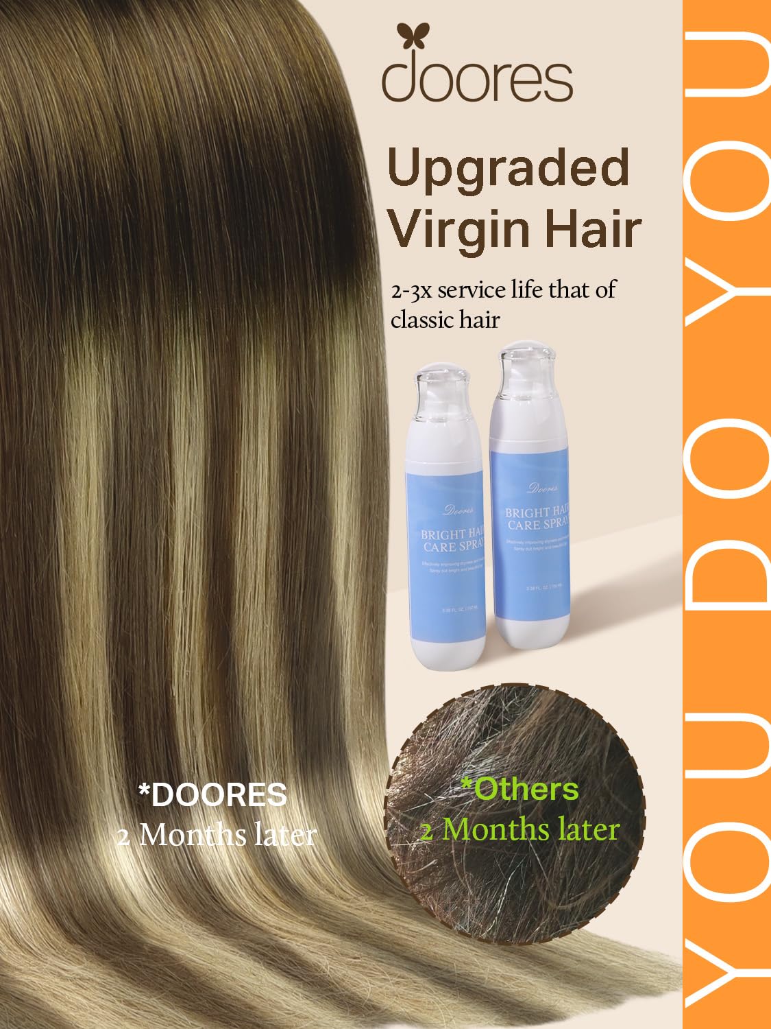 DOORES Tape in Hair Extensions packaging