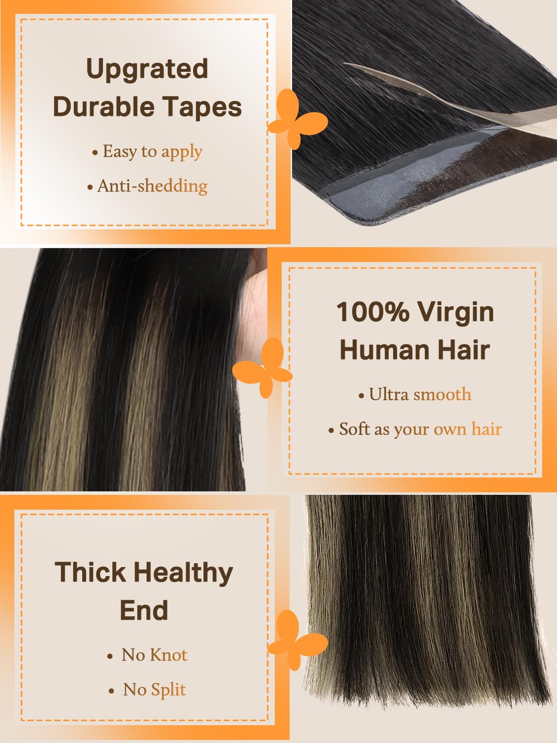 DOORES Tape In Hair Extensions packaging
