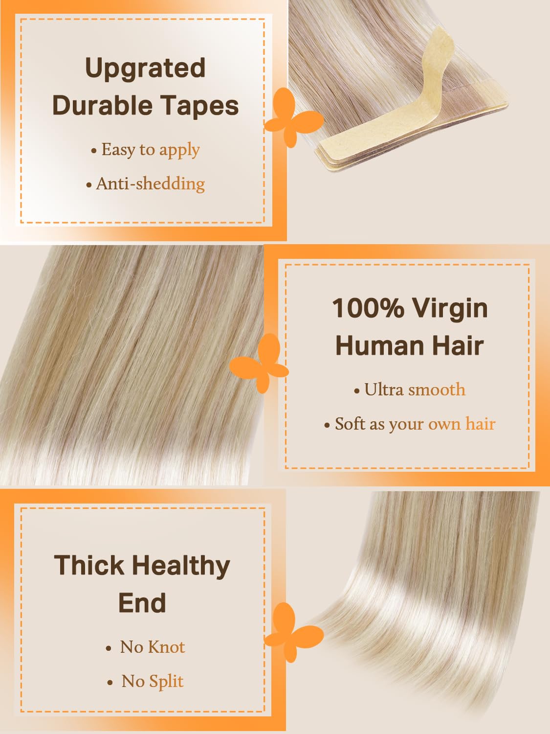 DOORES Tape In Hair Extensions packaging