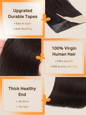 DOORES Tape In Hair Extensions packaging and colour options