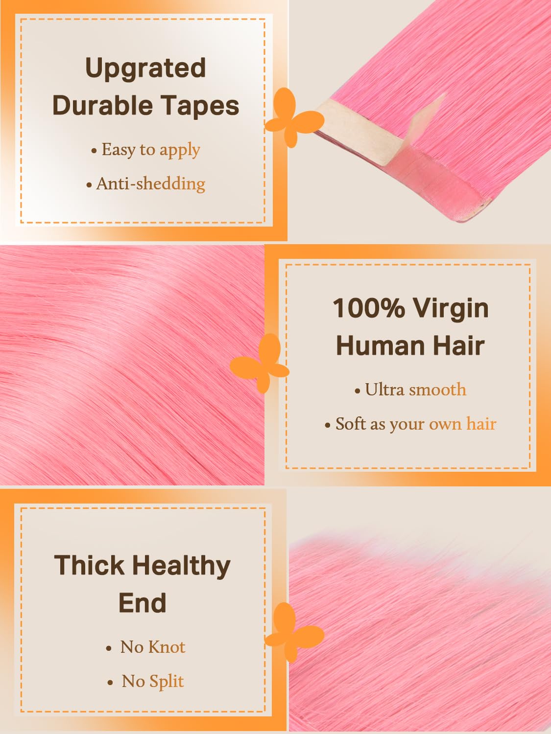 DOORES Tape In Hair Extensions packaging and contents