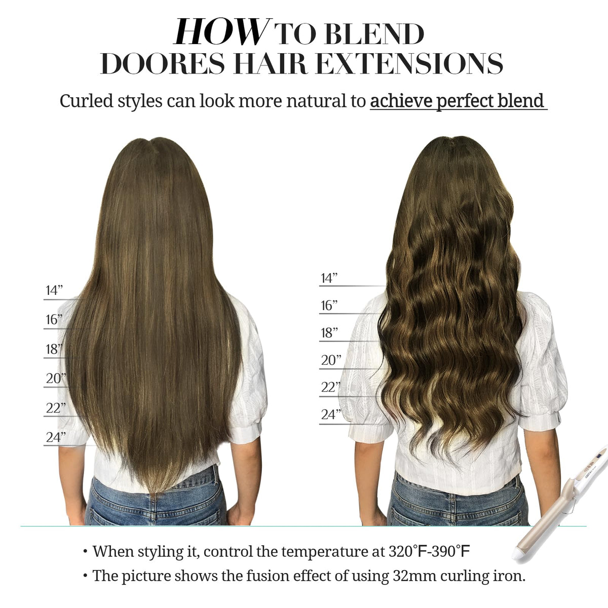 DOORES Tape in Hair Extensions packaging details