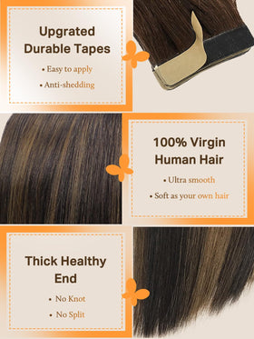 DOORES Tape In Hair Extensions packaging with color samples