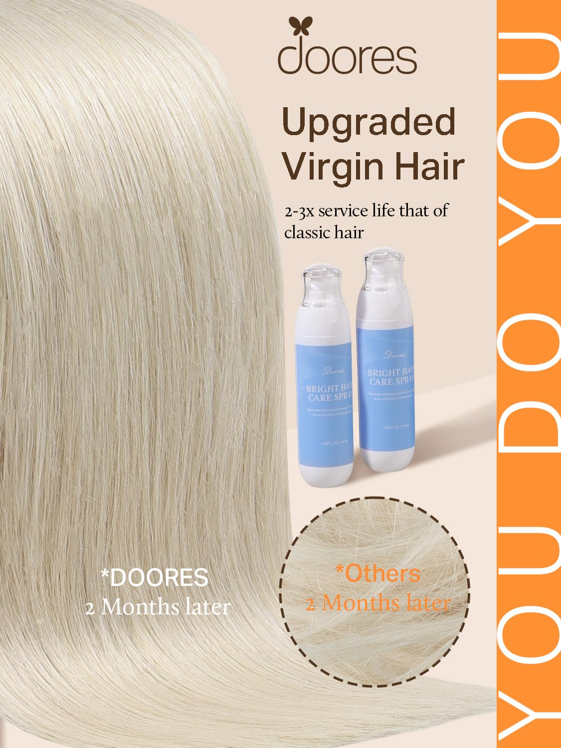 DOORES Tape In Hair Extensions showing multiple shades
