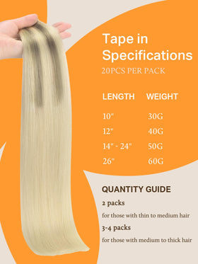 DOORES Tape in Hair Extensions showing natural silky appearance