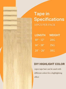 DOORES Tape in Hair Extensions showing natural silky texture