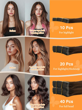 DOORES Tape in Hair Extensions showing natural volume