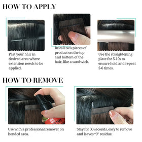 DOORES Tape in Hair Extensions showing soft touch and shine