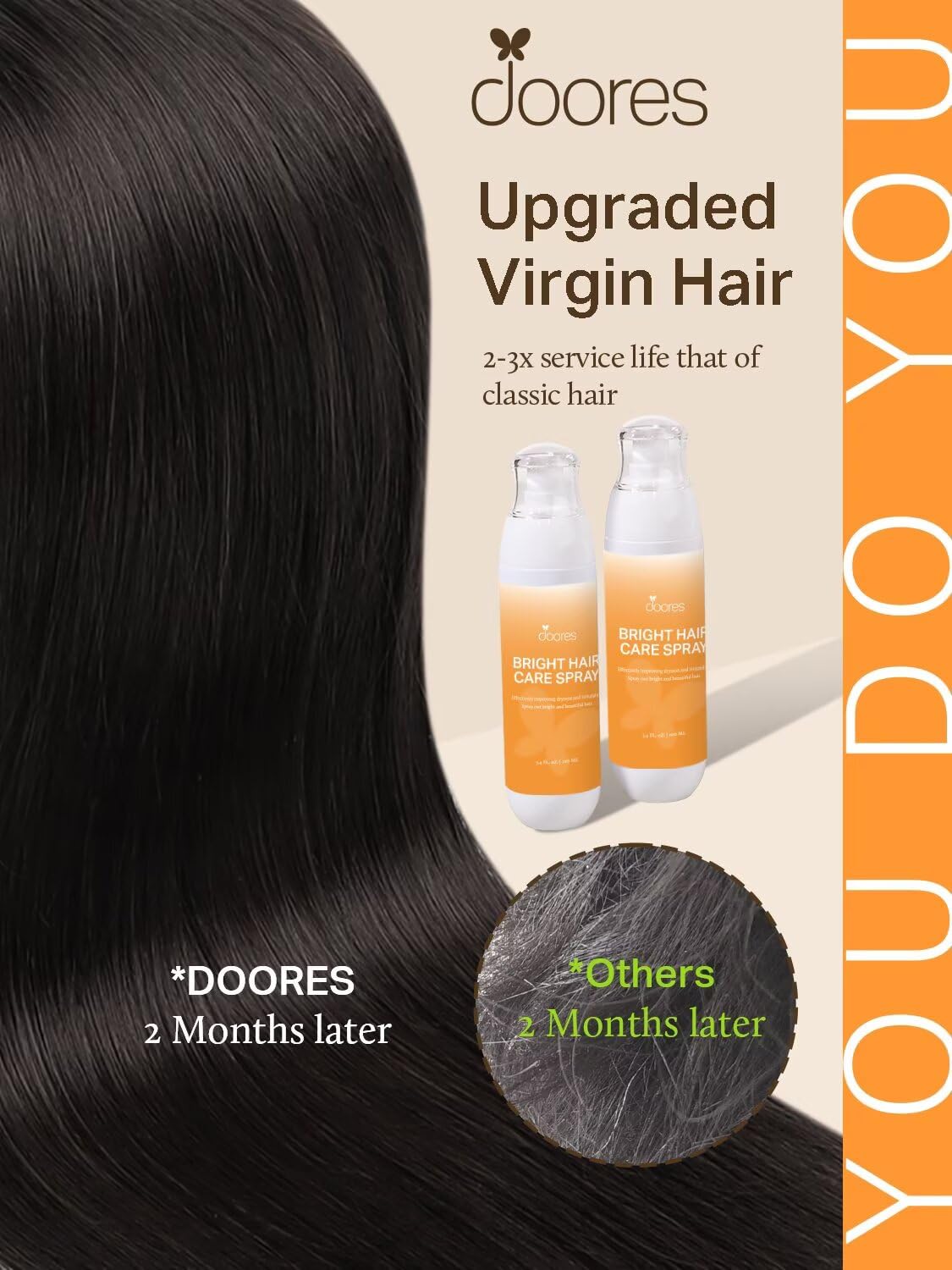 DOORES Tape in Hair Extensions showing transparent tape detail