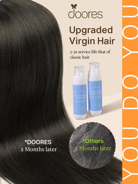 DOORES Tape in Hair Extensions showing transparent tape detail