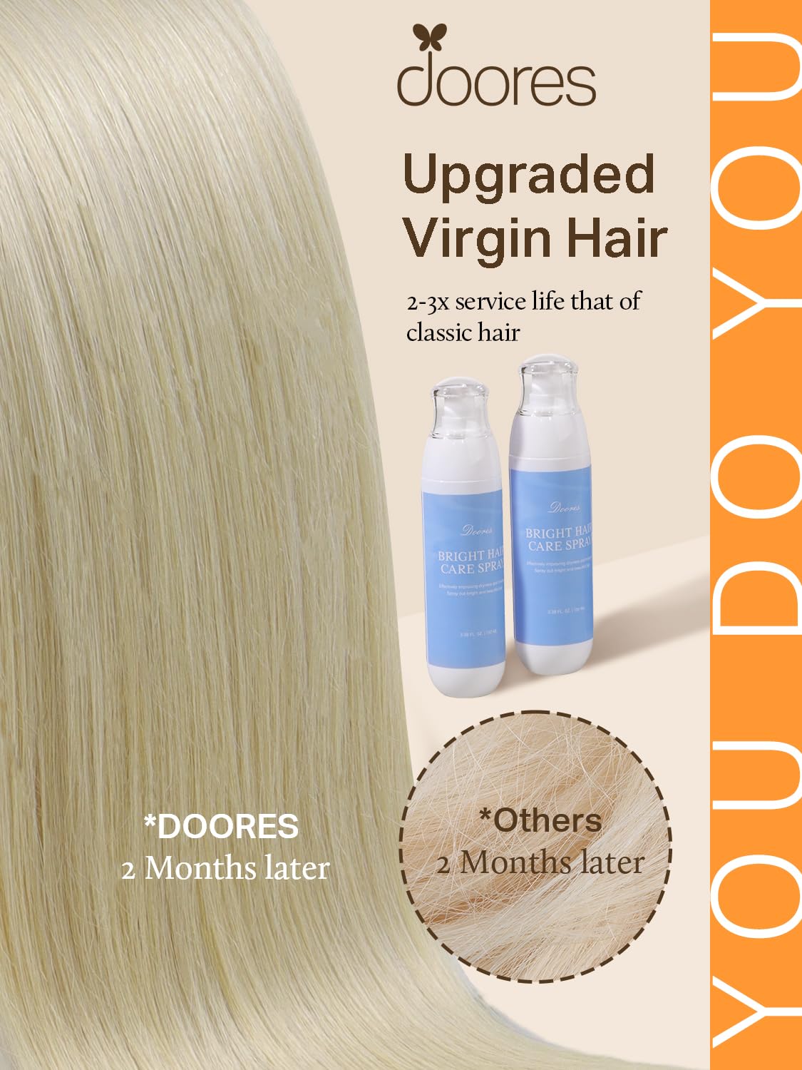 DOORES Tape in Hair Extensions showing various colours
