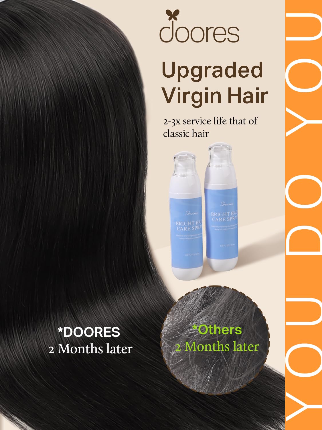 DOORES Tape in Hair Extensions showing various colours