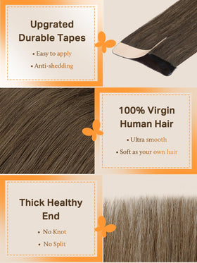 DOORES Tape in Hair Extensions showing various lengths