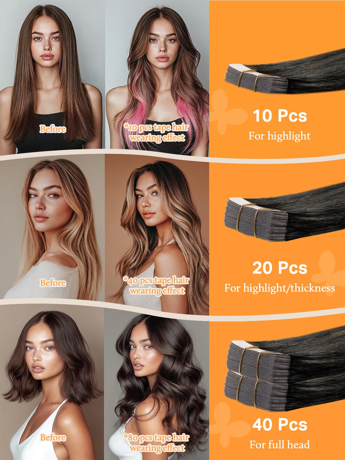 DOORES Tape in Hair Extensions soft texture close-up