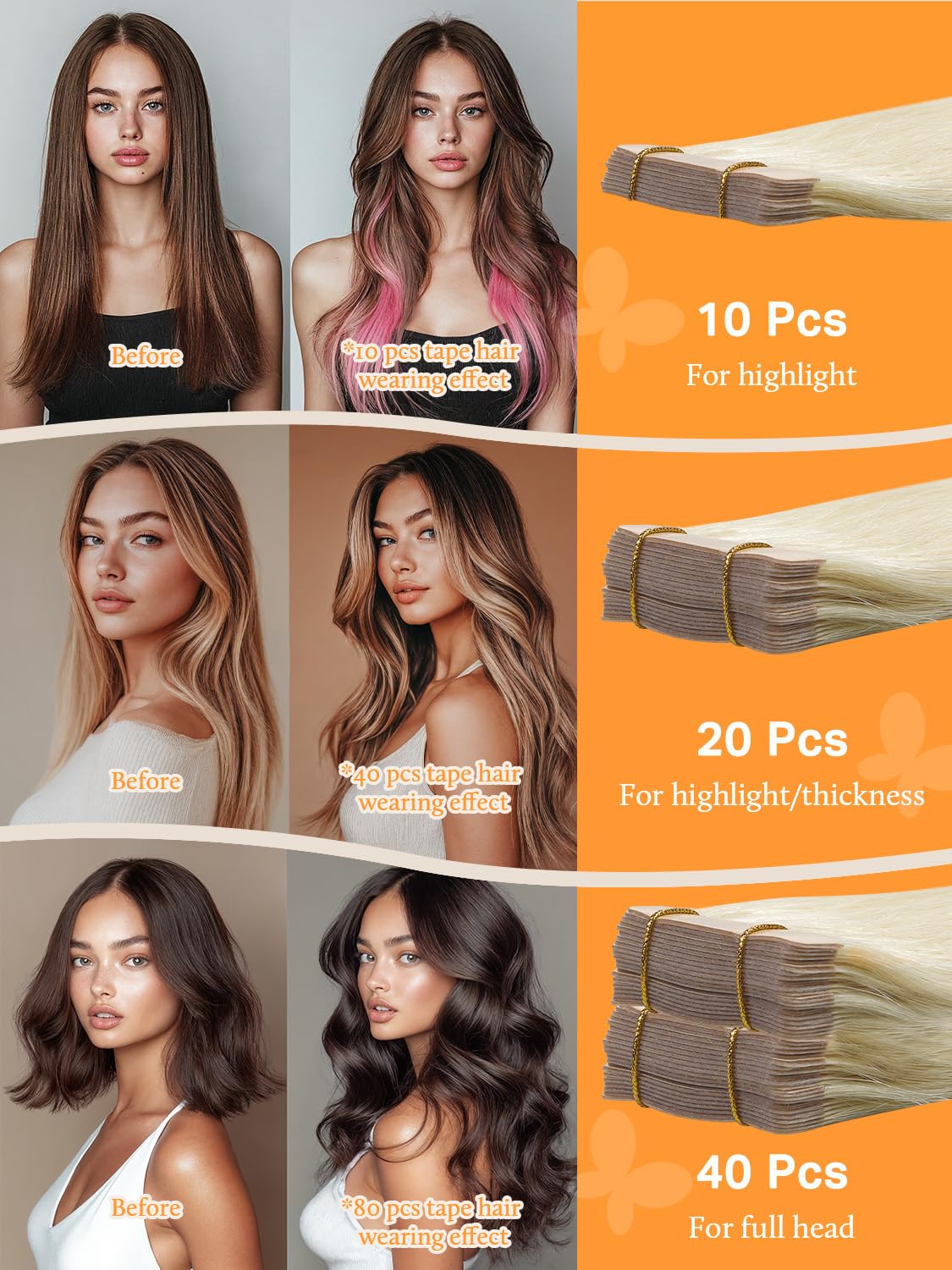 DOORES Tape In Hair Extensions styled in hair