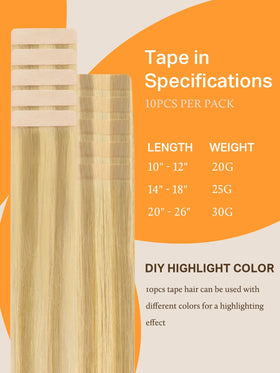 DOORES Tape in Hair Extensions various colour options