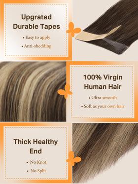 DOORES Tape in Hair Extensions various colour samples