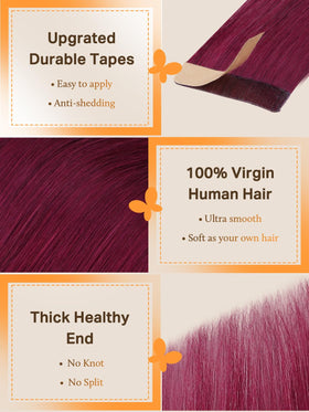 DOORES Tape in Hair Extensions various lengths displayed