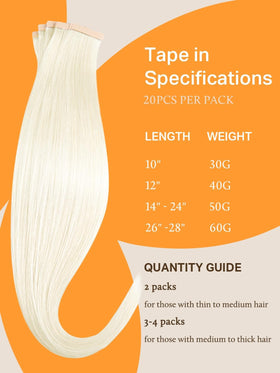 DOORES Tape in Hair Extensions with transparent tape close-up