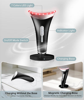 Dopsikn facial massager displaying 7 colour light therapy