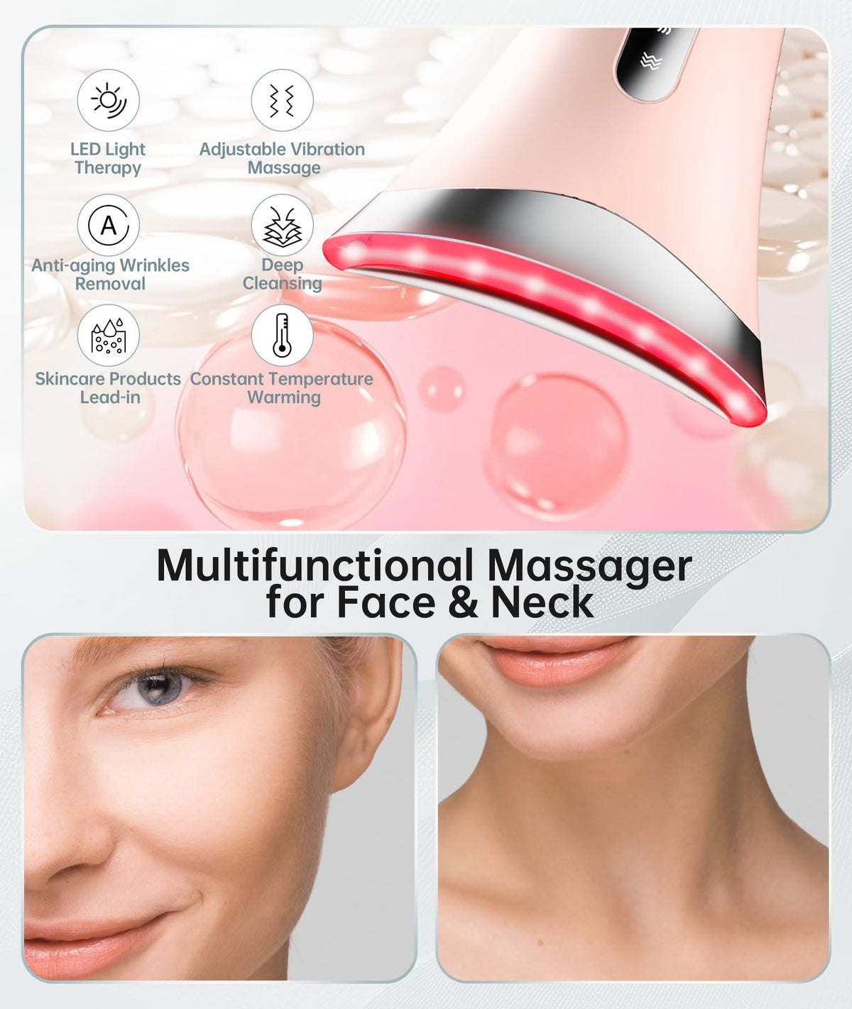 Dopsikn facial massager in use on a model's face