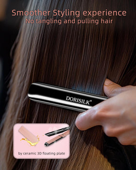 DORISILK straightener close-up of anti-scald button