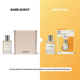 Dossier Ambery Saffron Eau de Parfum 100ml close-up of label
